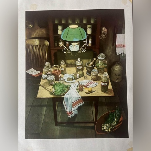 Vintage Food Related Print 50’s Kitchen table - Picture 1 of 6